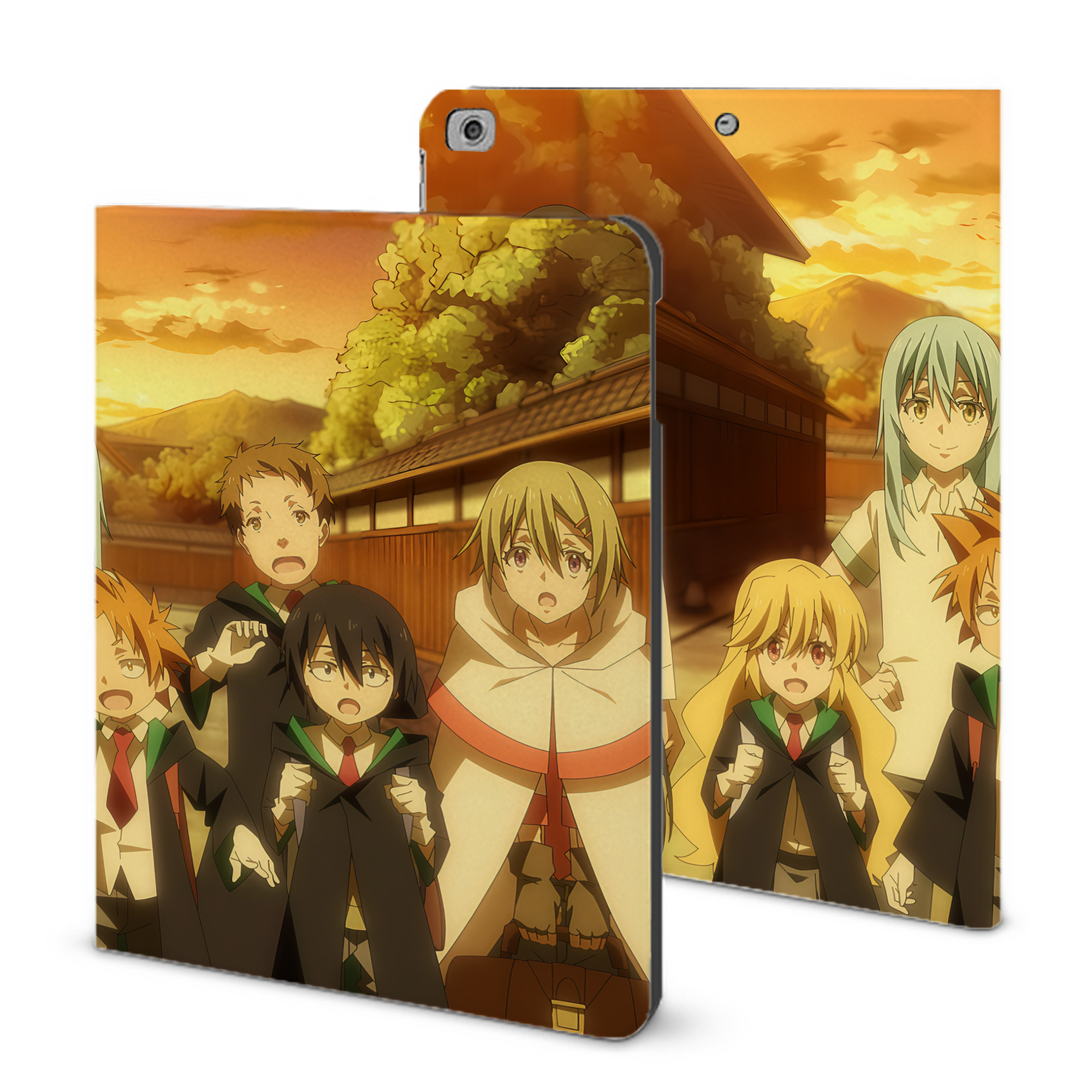 （画像用） 転スラ Regarding Reincarnated to Slime IPad ケース ブック型 PUレザー TPU 耐衝撃 軽量 薄型 ペン収納なし 全面保護 IPad 各モデル対応